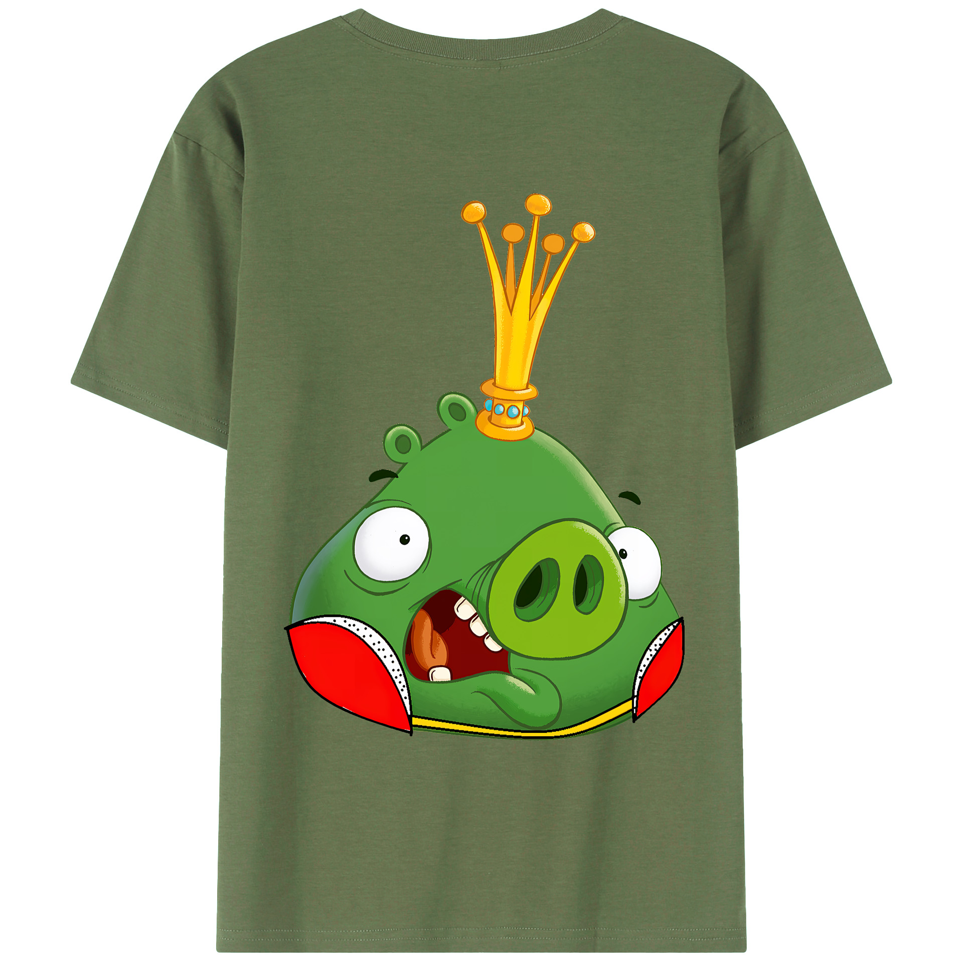 （画像用） Angry Birds アングリーバード 綿100％ メンズ半袖Tシャツ（バックプリント） 通気性